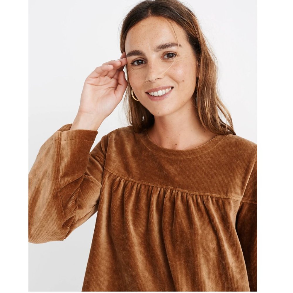 Madewell Brown Corduroy Blouse
